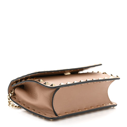 Valentino Garavani Vitello Rockstud Chain Flap Crossbody Bag Poudre 4 of 10