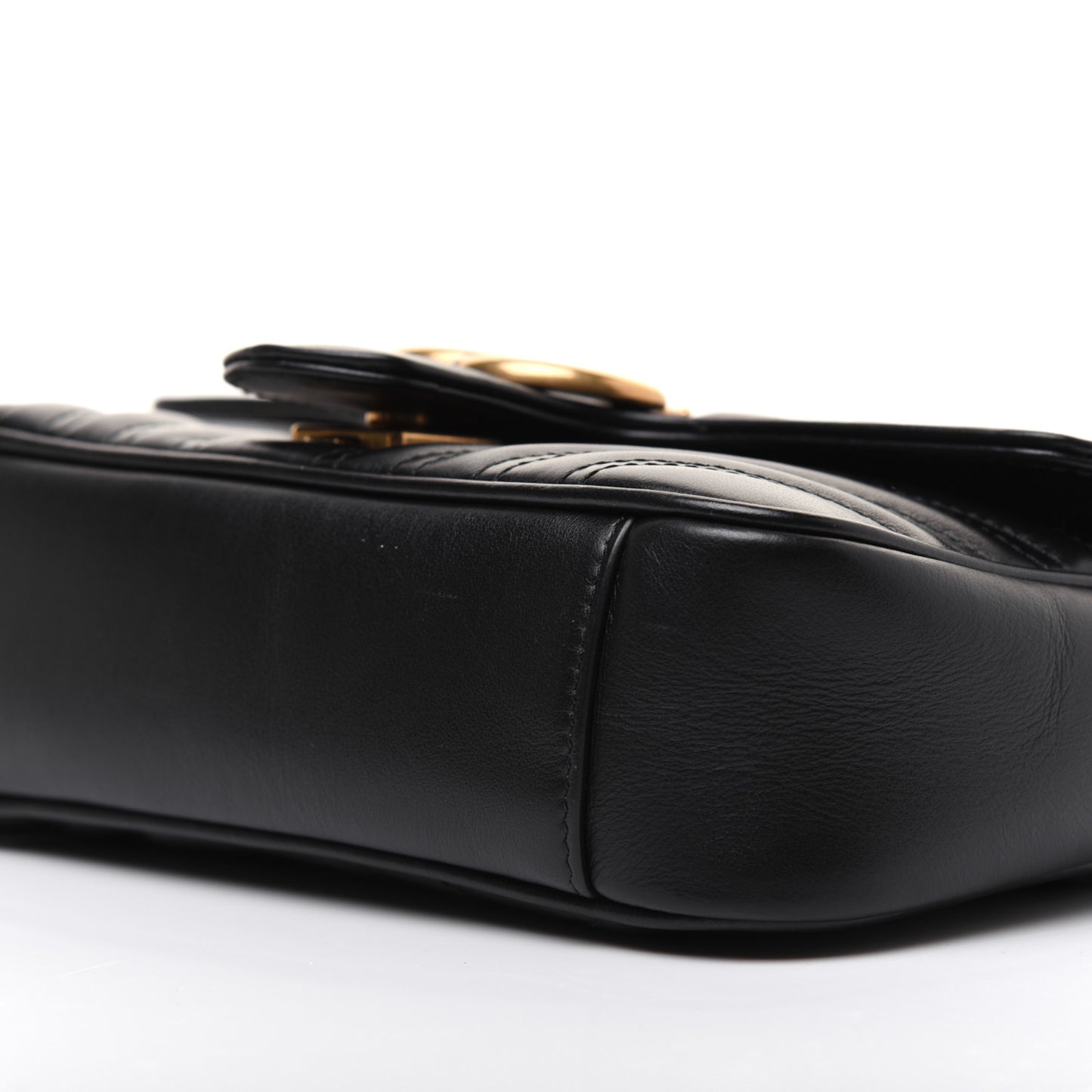 Calfskin Matelasse Mini GG Marmont Shoulder Bag Black