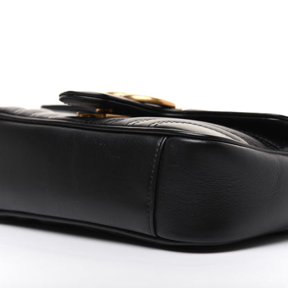 Gucci Calfskin Matelasse Mini GG Marmont Shoulder Bag Black 7 of 14