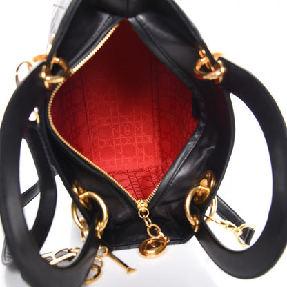 Christian Dior Lambskin Cannage Medium Lady Dior Black 6 of 8