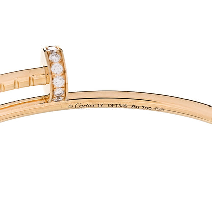 Cartier 18K Yellow Gold Diamond Small Juste Un Clou Bracelet 17 3 of 4