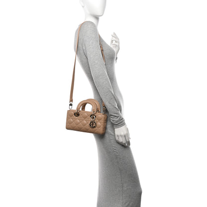 Christian Dior Lambskin Cannage Small Lady D-Joy Biscuit 2 of 12