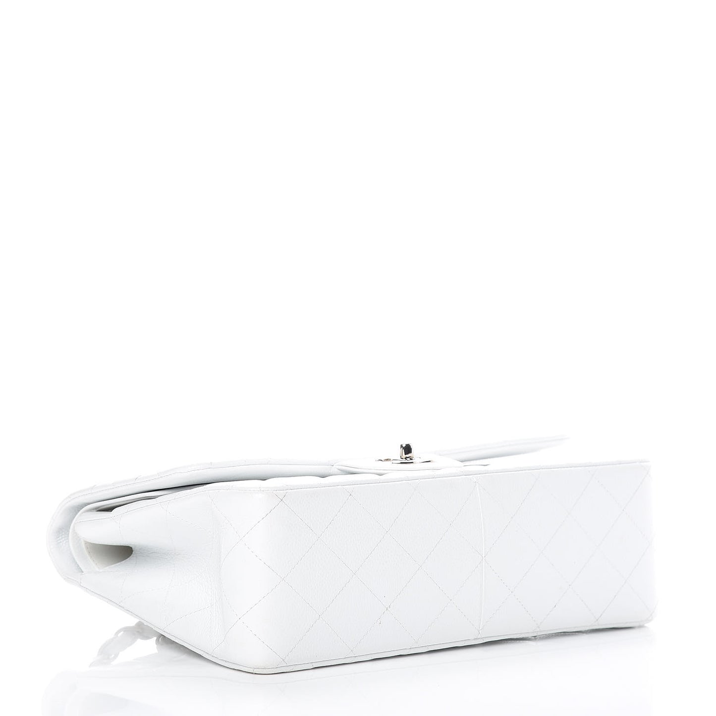 Caviar Quilted Jumbo Double Flap White