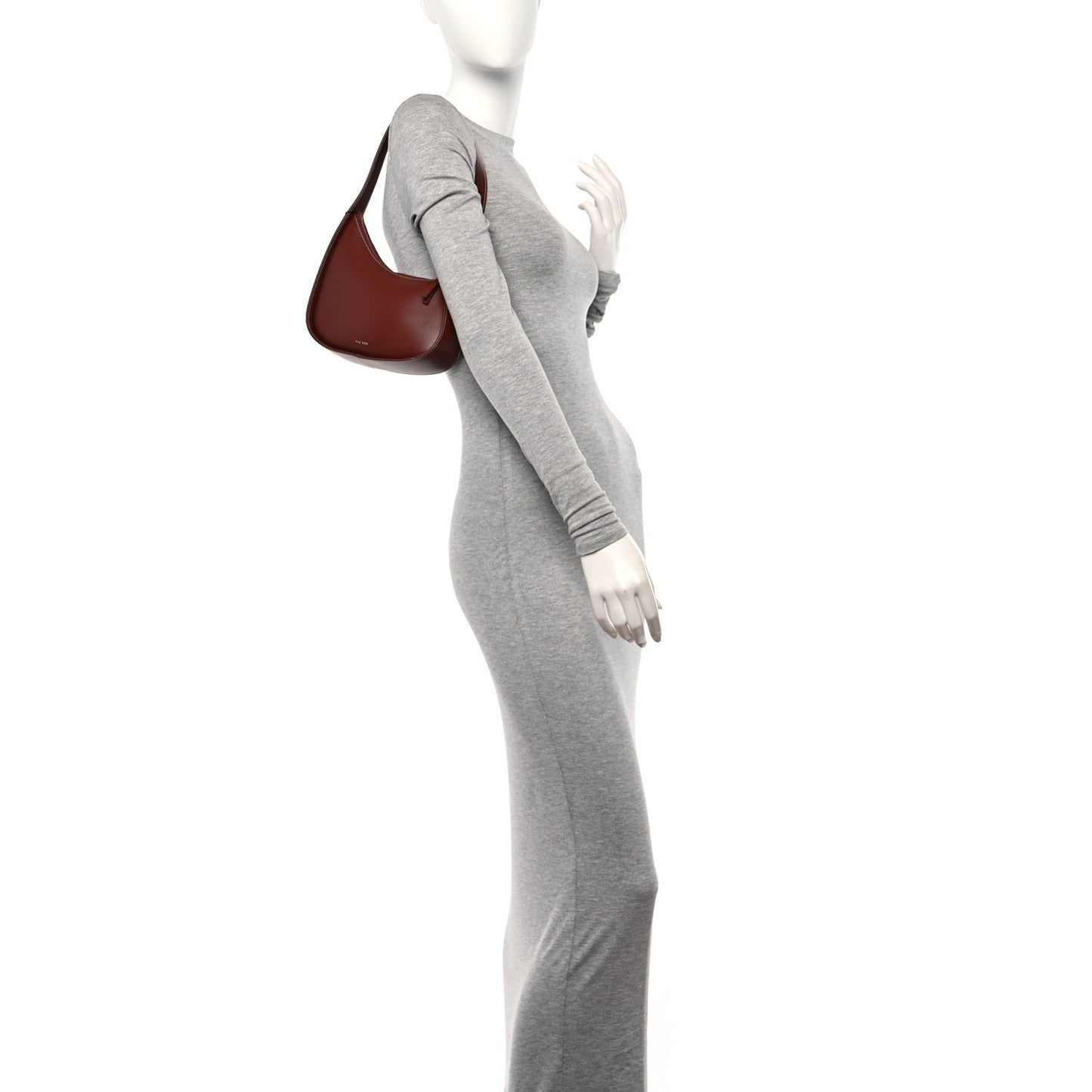 Smooth Calfskin Half Moon Shoulder Bag Cherry Wood