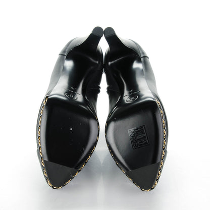 Chanel Lambskin Platform Chain Ankle Boots 35 Black 5 of 9