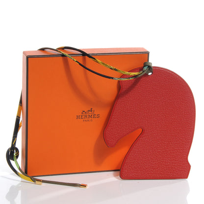 Hermes Samarcande Horse Ornament Bag Charm Vermillion and Orange 4 of 5