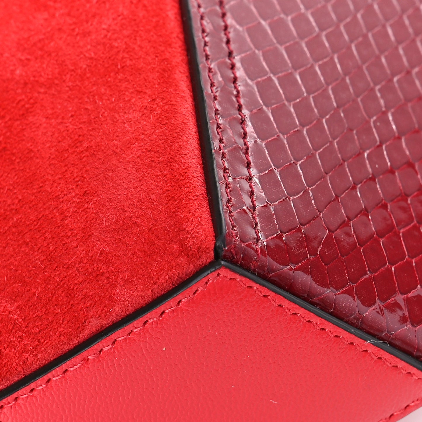 Calfskin Suede Snakeskin Valentines Day Small Heart Bag Red Pink Multicolor
