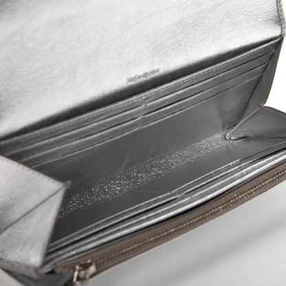 Saint Laurent Metallic Calfskin Belle De Jour Wallet Moon 5 of 8