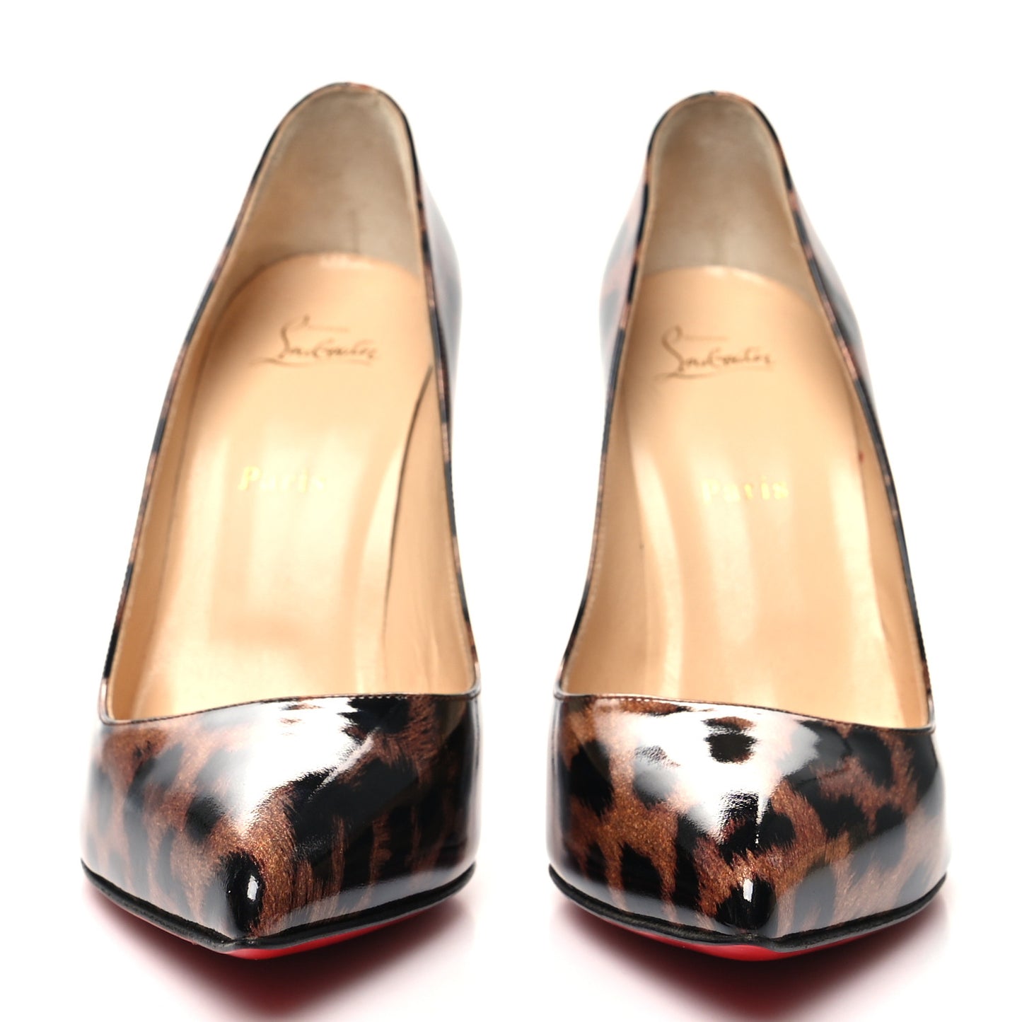 Patent Glitter Leopard Print Pigalle Follies 100 Pumps 41 Gold