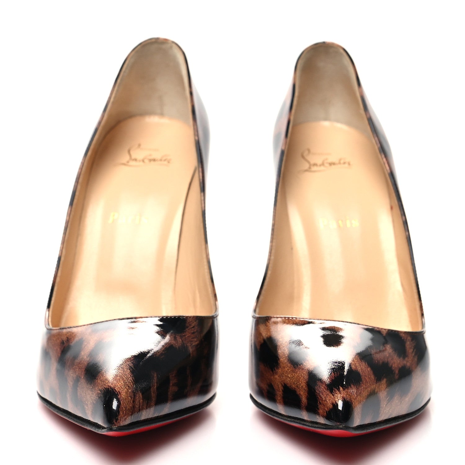Christian Louboutin Patent Glitter Leopard Print Pigalle Follies 100 Pumps 41 Gold 2 of 7