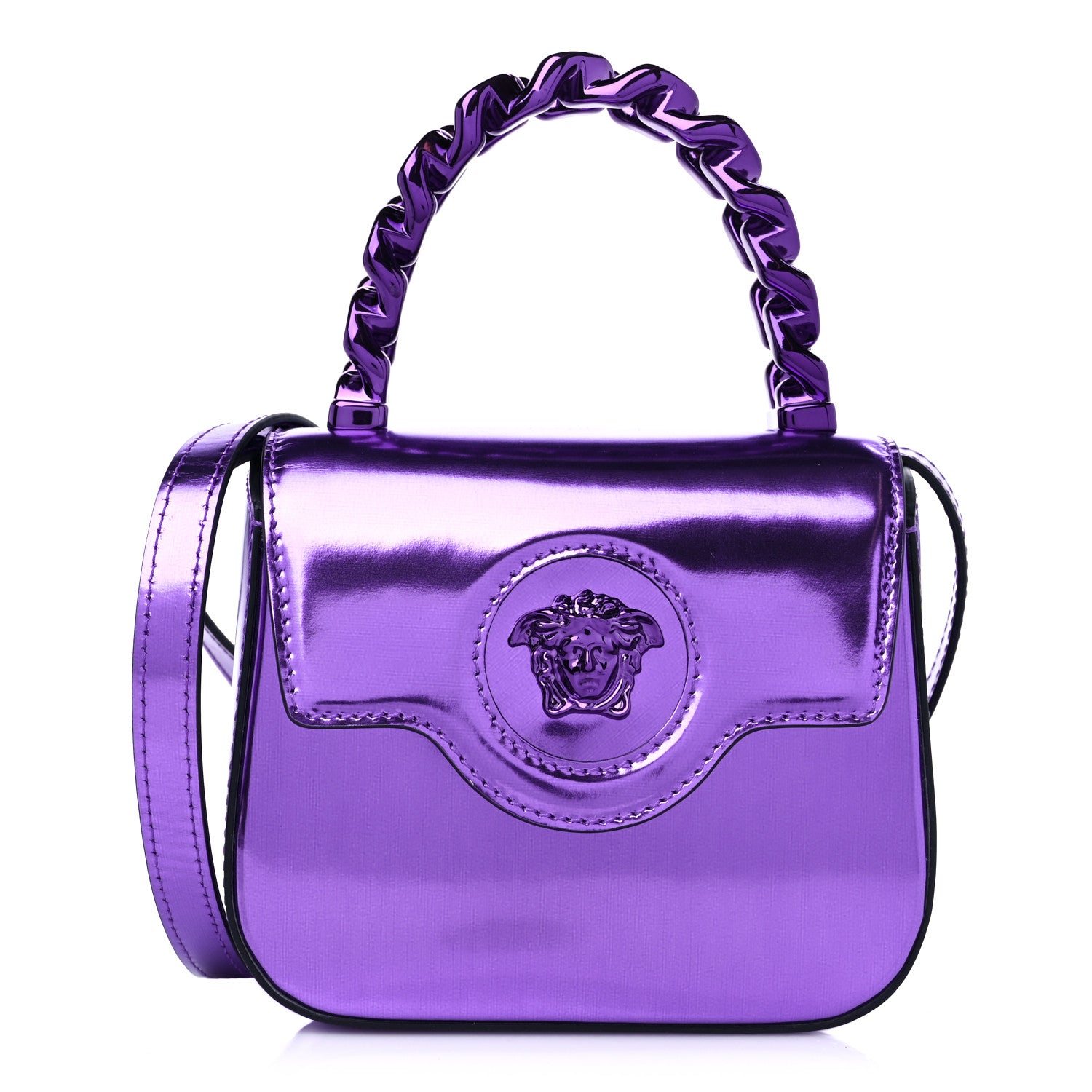 Versace Metallic Mini La Medusa Bag Dark Orchid 1 of 9