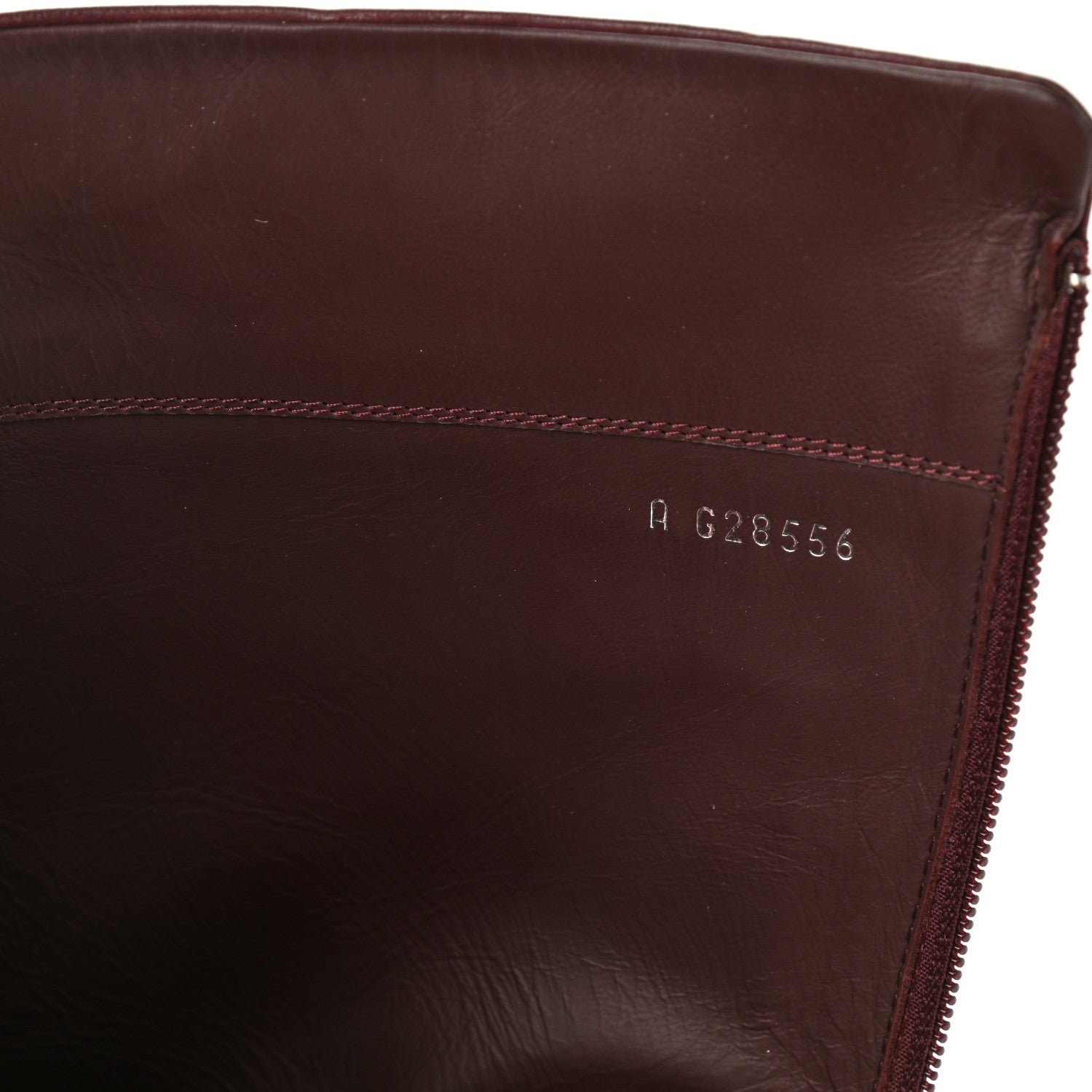 Chanel Calfskin Stitched Boots 39.5 Burgundy 7 of 8