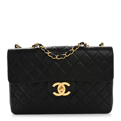 Chanel Lambskin Quilted XL Jumbo Single Flap Black 1 of 14