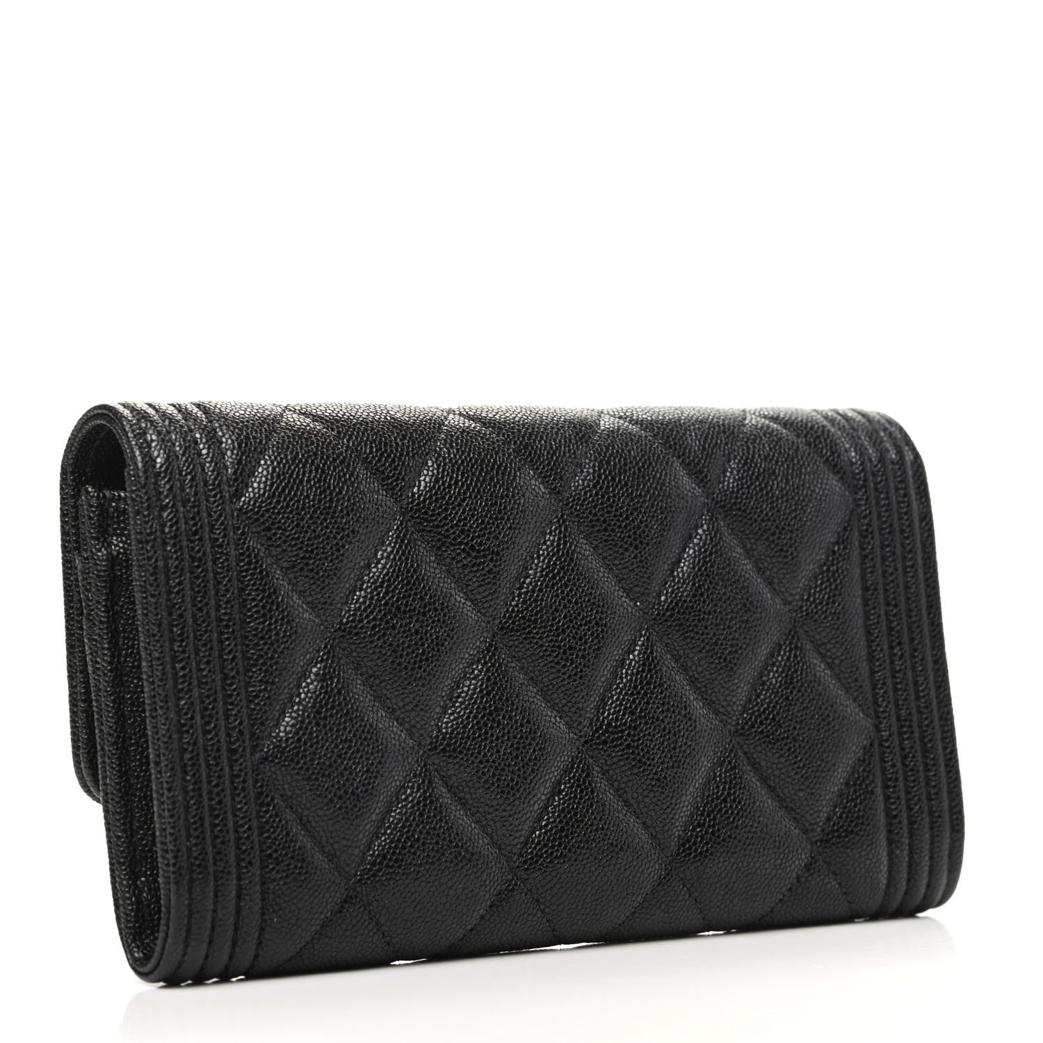 Chanel Caviar Quilted Medium Boy Flap Wallet Black 3 of 8