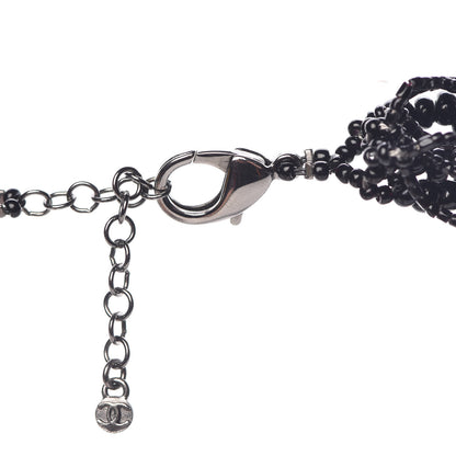 Chanel Bead Multi Strand CC Necklace Black 4 of 5