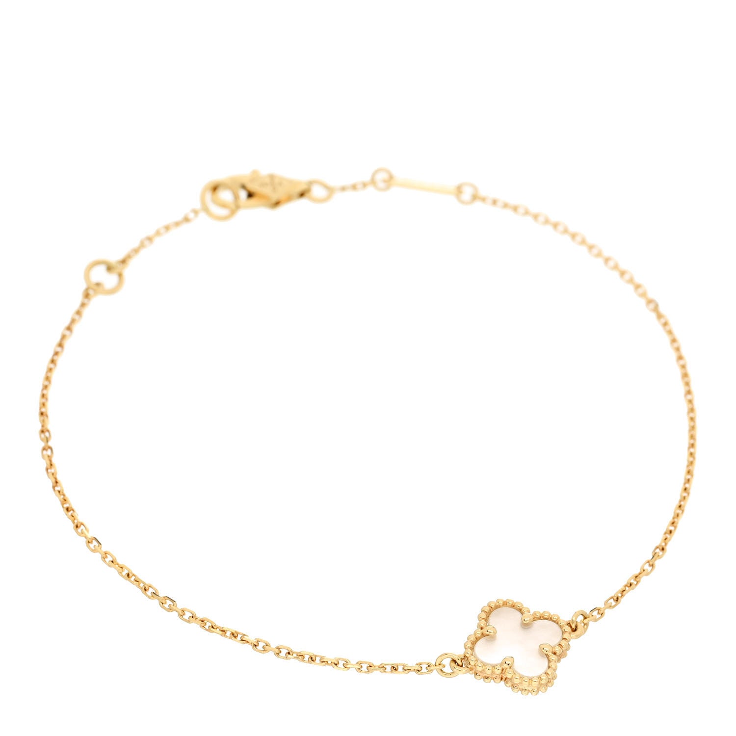 Van Cleef & Arpels 18K Yellow Gold Mother of Pearl Sweet Alhambra Bracelet 1 of 5