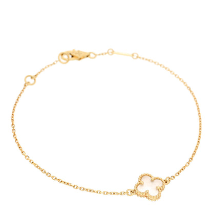 Van Cleef & Arpels 18K Yellow Gold Mother of Pearl Sweet Alhambra Bracelet 1 of 5
