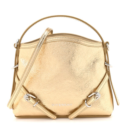 Givenchy Metallic Tumbled Calfskin Nano Voyou Bag Golden Sand 1 of 10