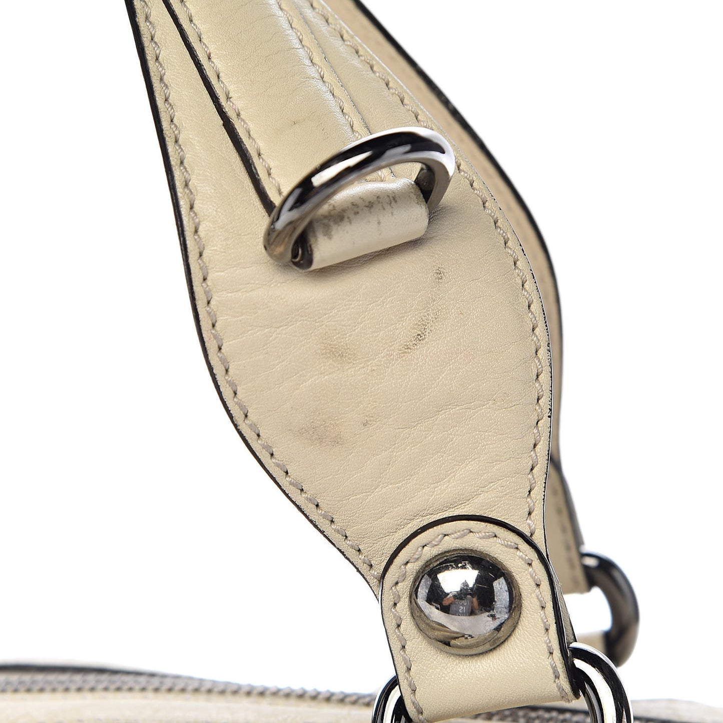 Calfskin Medium Icon Bit Boston Off White
