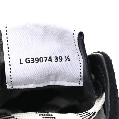 Chanel Fabric Suede Kidskin CC Sneakers 39.5 Navy White 8 of 9