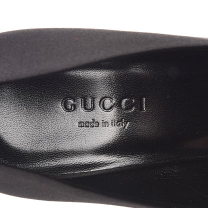 Gucci Satin Crystal Bow Pumps 35 Black 6 of 9