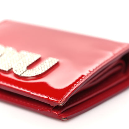 Miu Miu Vernice Crystal Logo Wallet Red 9 of 13