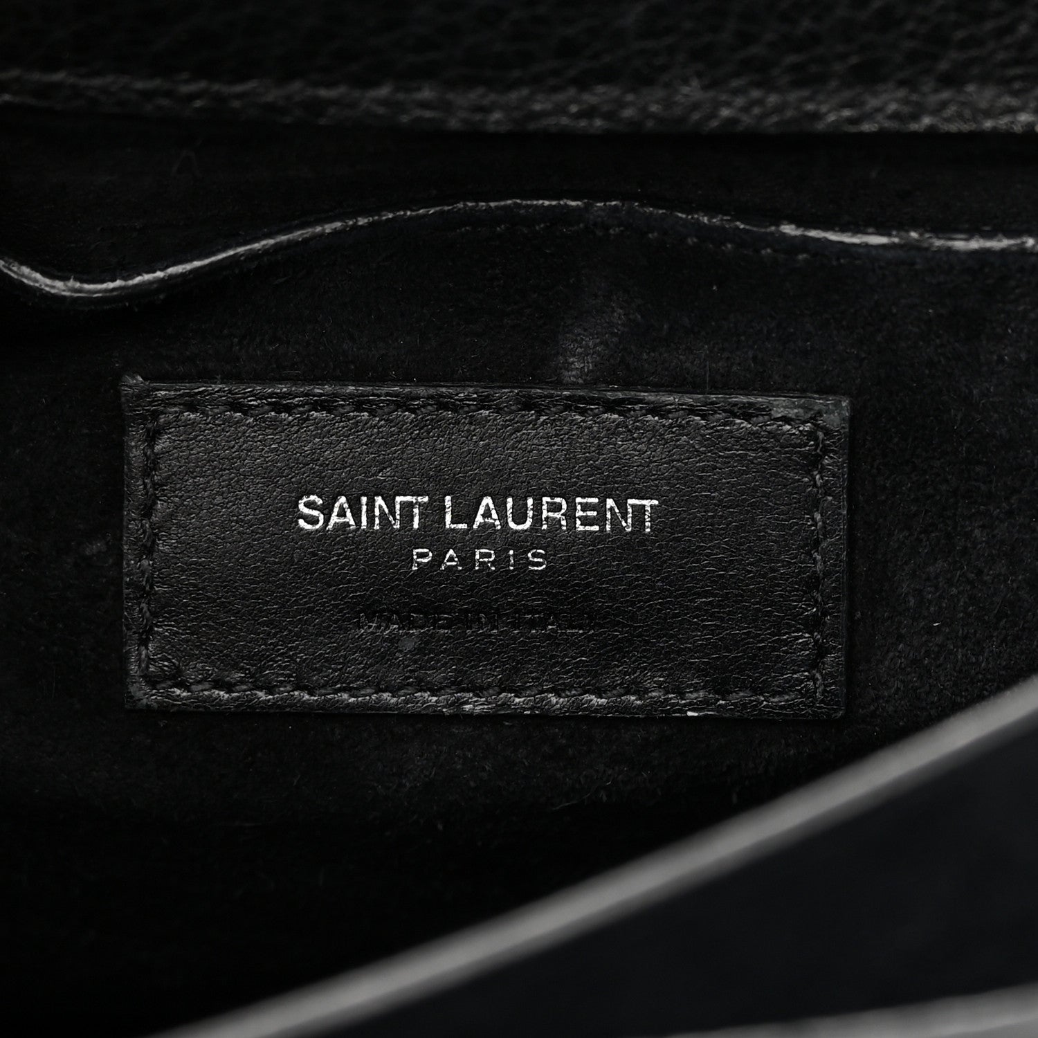 Saint Laurent Grained Calfskin Medium Monogram Sunset Satchel Black 6 of 21