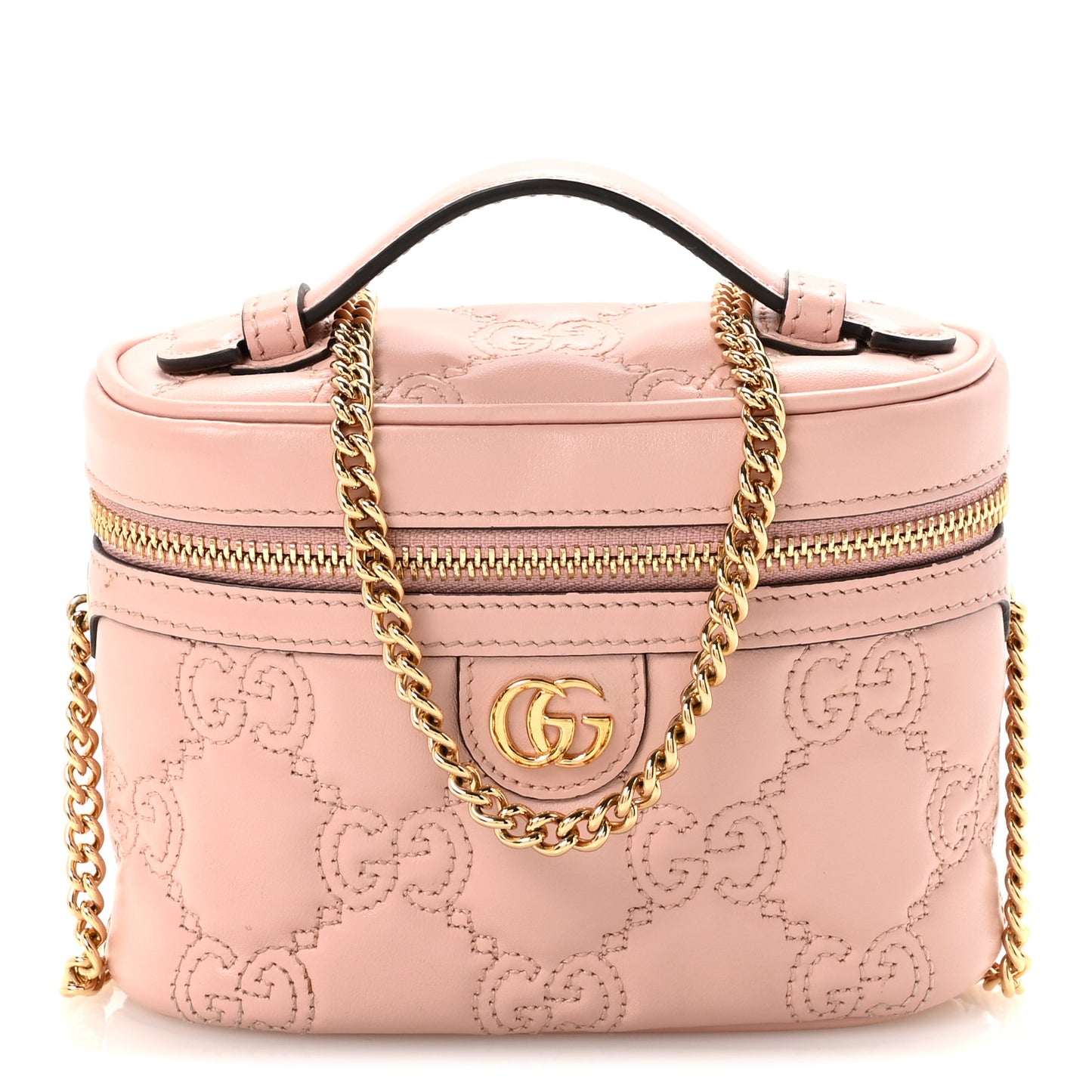 Calfskin GG Matelasse Mini Top Handle Bag Perfect Pink