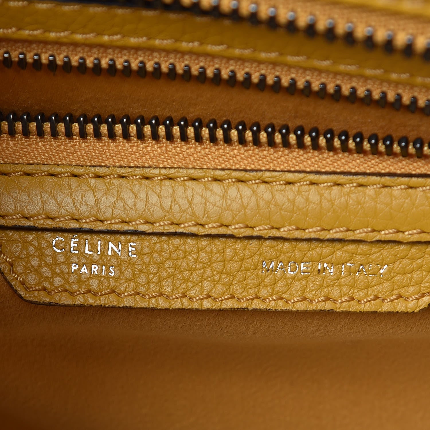 Celine Drummed Calfskin Micro Luggage Ocre 9 of 13