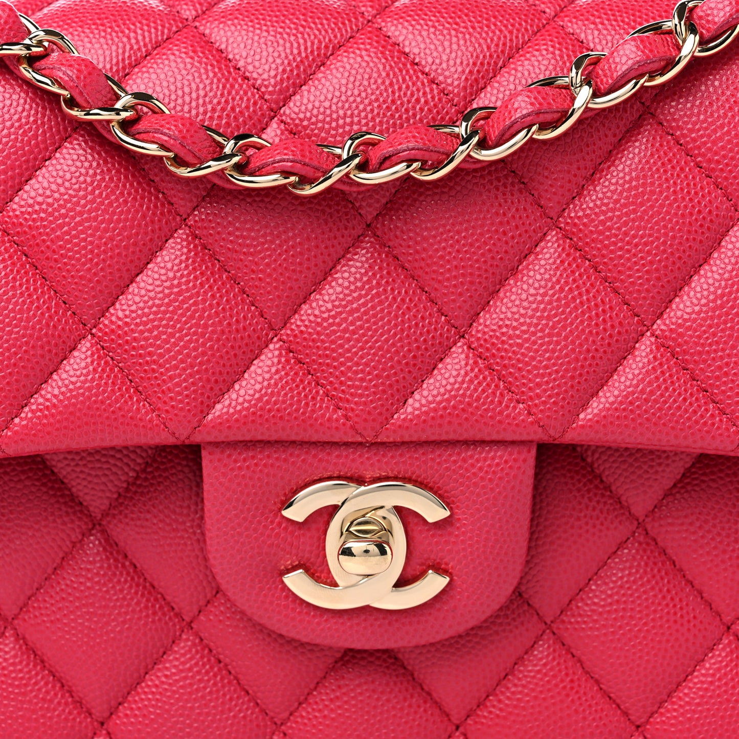Caviar Quilted Small Double Flap Dark Pink