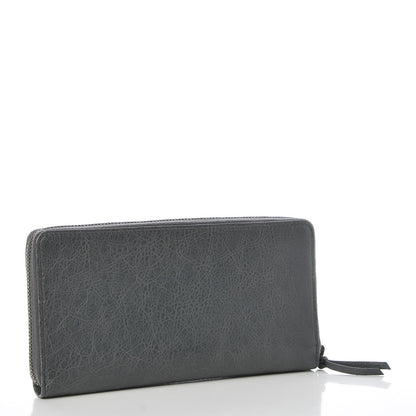Balenciaga Agneau Classic Hardware Continental Zip Around Wallet Gris Tarmac 3 of 9