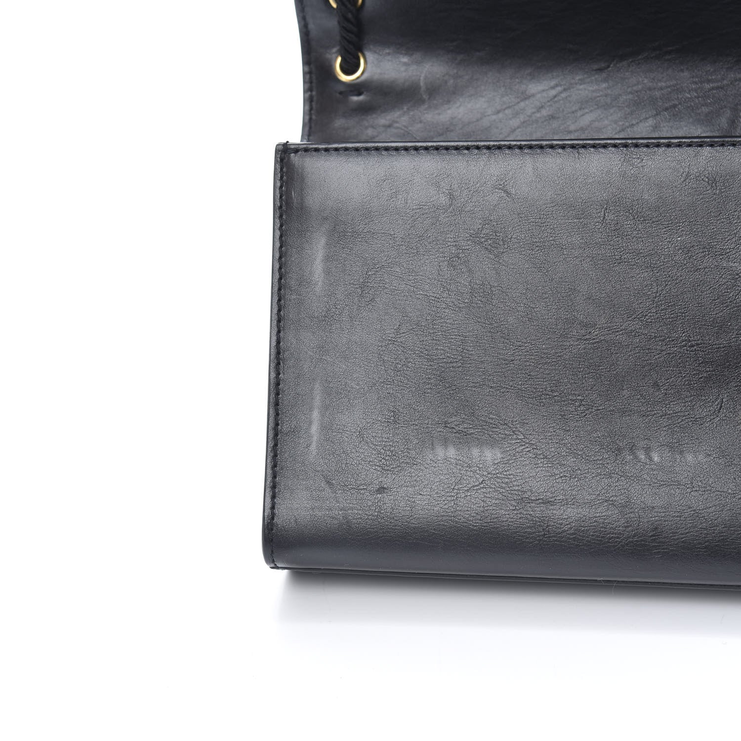 Saint Laurent Calfskin Rope Monogram Cassandre Clutch Black 9 of 14
