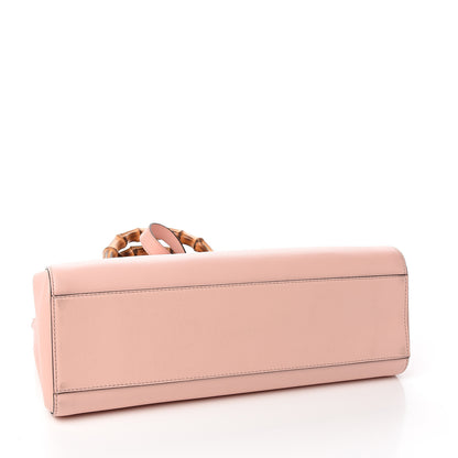 Gucci Nappa Bamboo Medium Nymphaea Top Handle Bag Perfect Pink 3 of 10