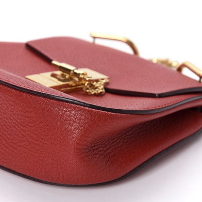 Chloe Grained Lambskin Mini Drew Shoulder Bag Plaid Red 7 of 11