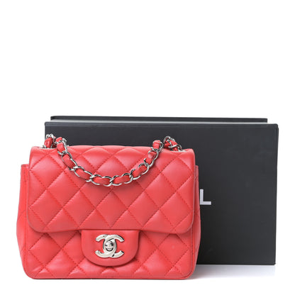 Chanel Lambskin Quilted Mini Square Flap Red 9 of 14