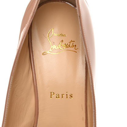 Christian Louboutin Patent Rete Olive 85 Pumps 40.5 Nude 6 of 9