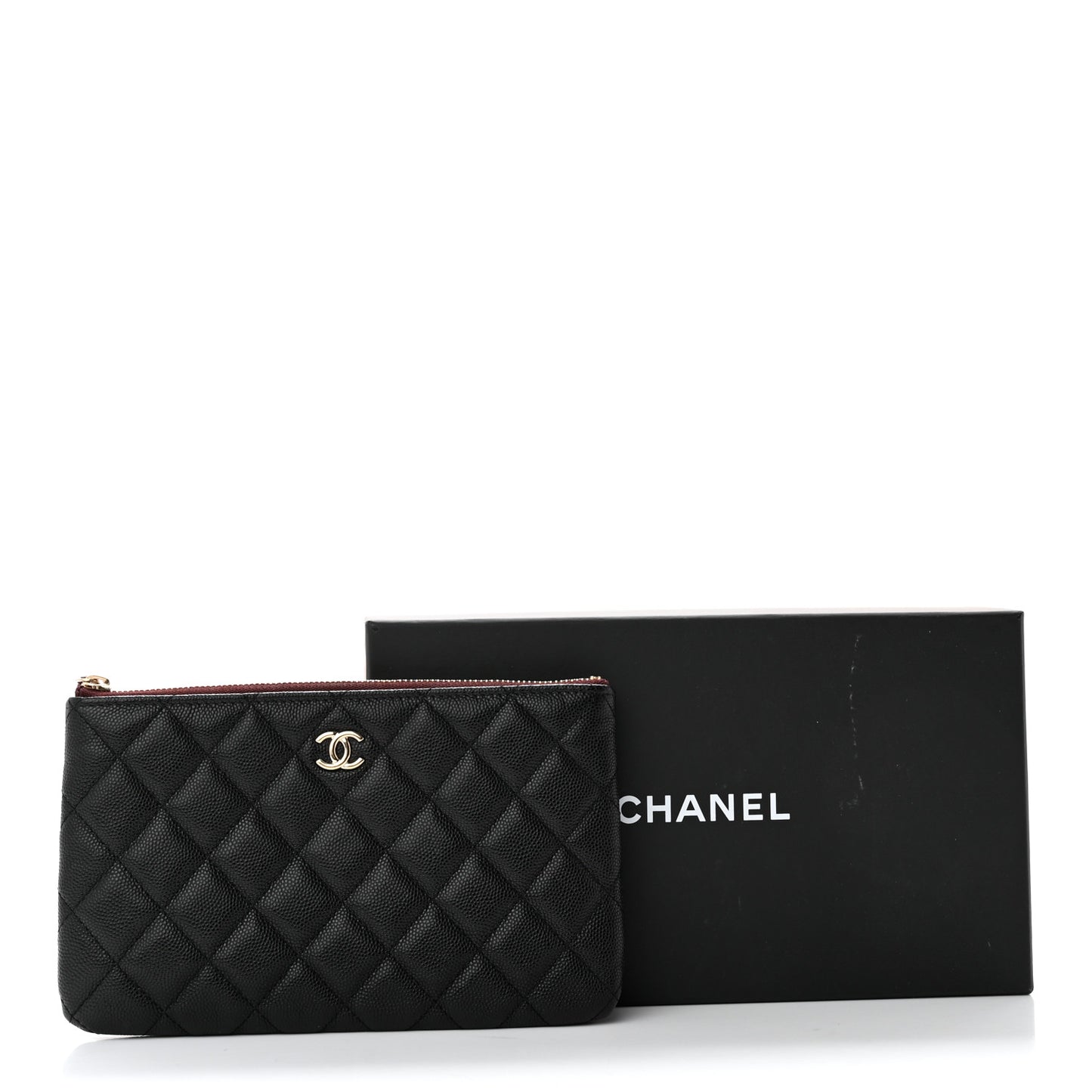 Caviar Quilted Cosmetic Case Black