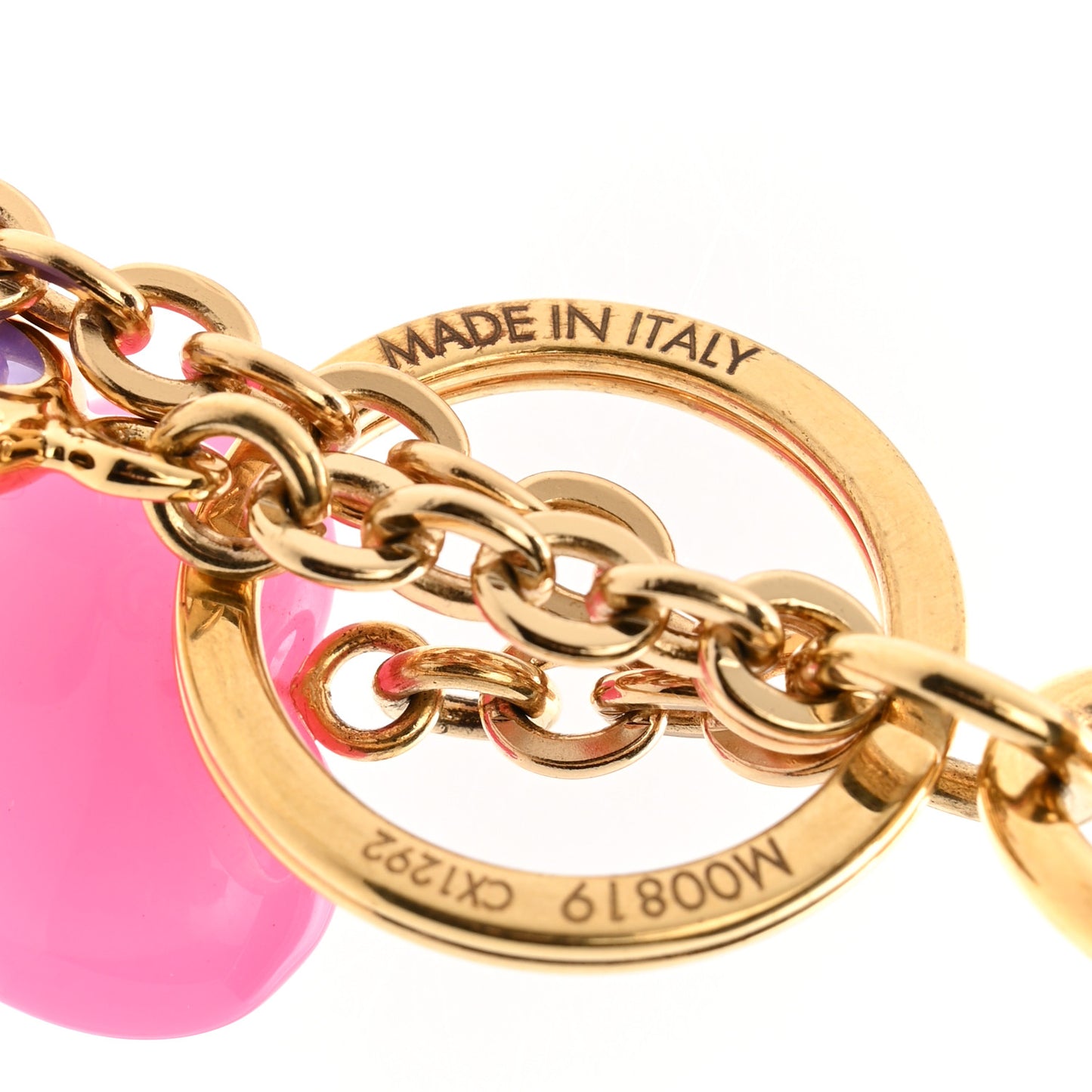 Coeurs Heart Bag Charm Key Holder Pink