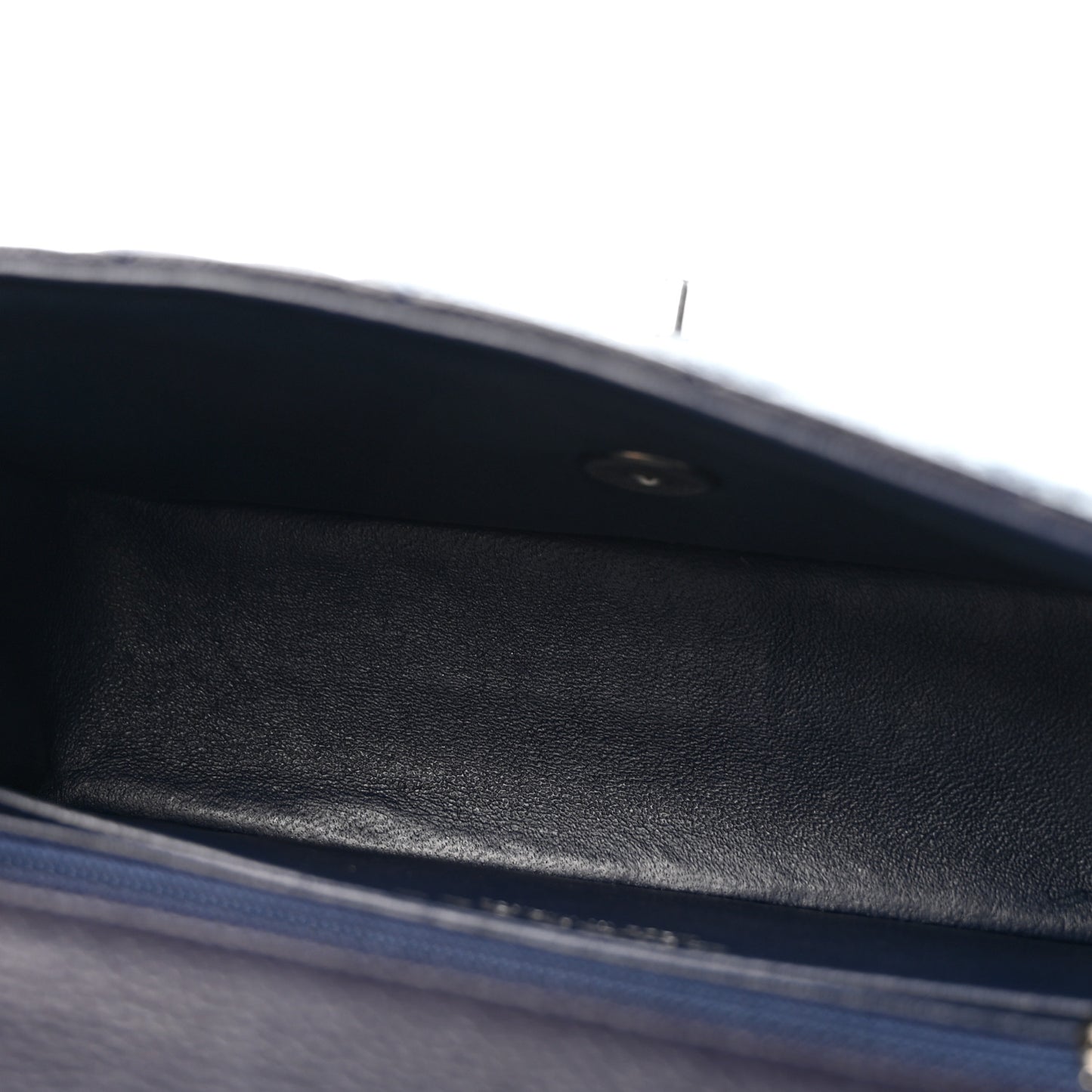 Caviar Quilted Mini Rectangular Flap Navy