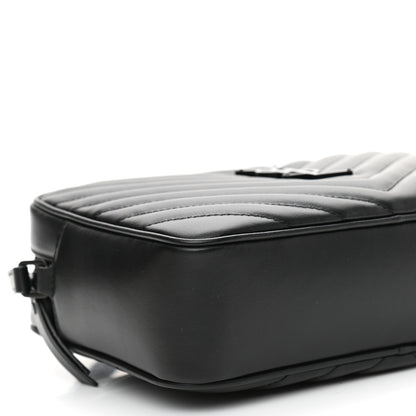 Saint Laurent Calfskin Matelasse Monogram Monochrome Lou Camera Bag Black 9 of 10