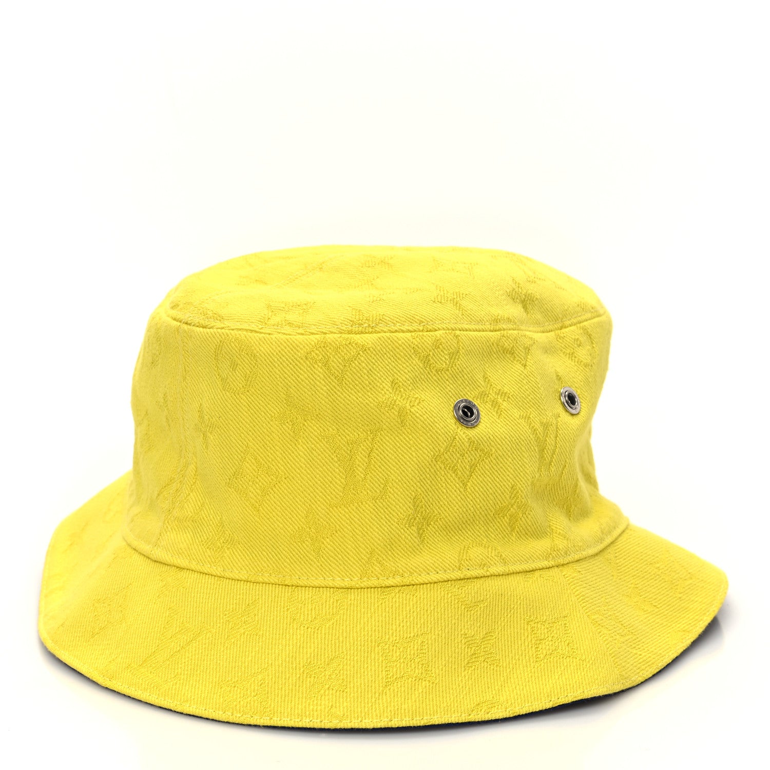 Louis Vuitton Canvas Monogram Reversible Everyday Bucket Hat 60 Blue White Yellow 7 of 13