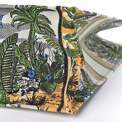 Christian Dior Canvas Embroidered Toile De Jouy Tropicalia Book Tote Green 9 of 9