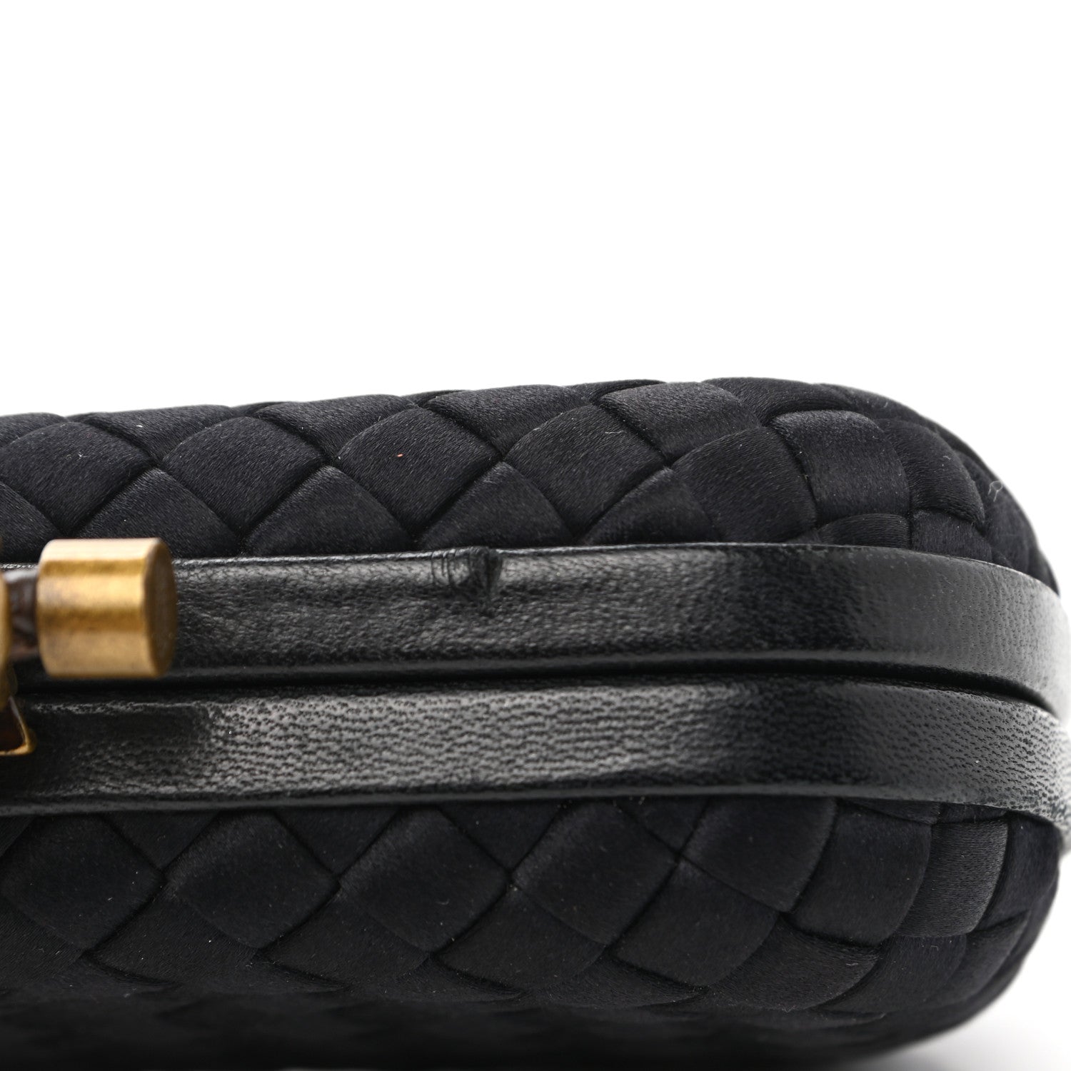 Bottega Veneta Satin Intreccio Impero Knot Clutch Black 4 of 7