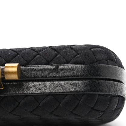 Bottega Veneta Satin Intreccio Impero Knot Clutch Black 4 of 7
