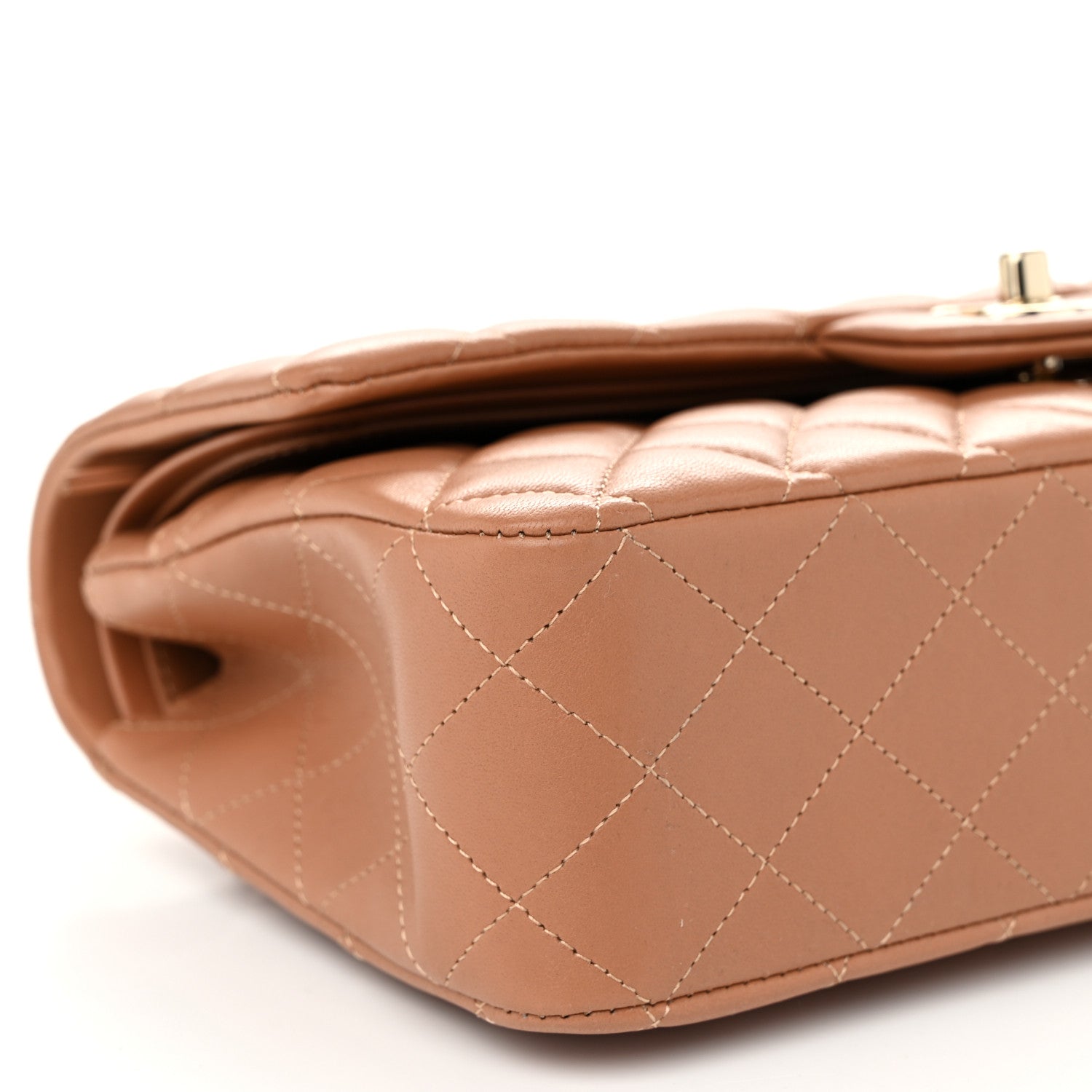 Chanel Lambskin Quilted Medium Double Flap Brown 9 of 10