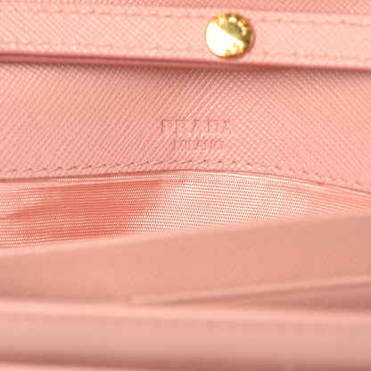 Prada Saffiano Lux Detachable Chain Clutch Wallet Peonia 6 of 11