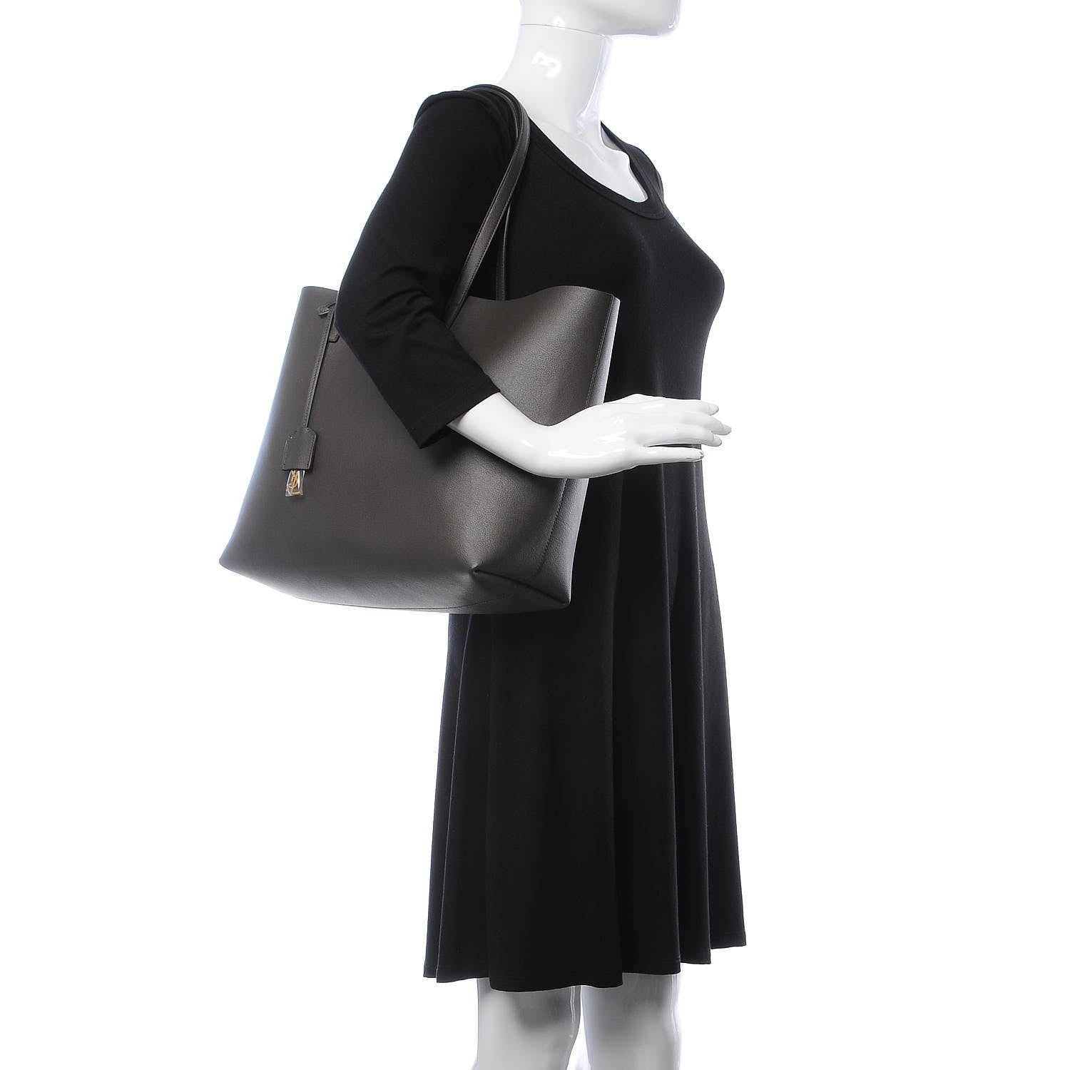 Saint Laurent Calfskin Large Shopping Tote Storm 2 of 10