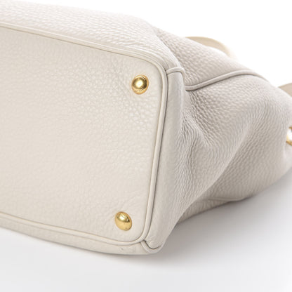Prada Vitello Daino Large Double Zip Tote Talco 6 of 8