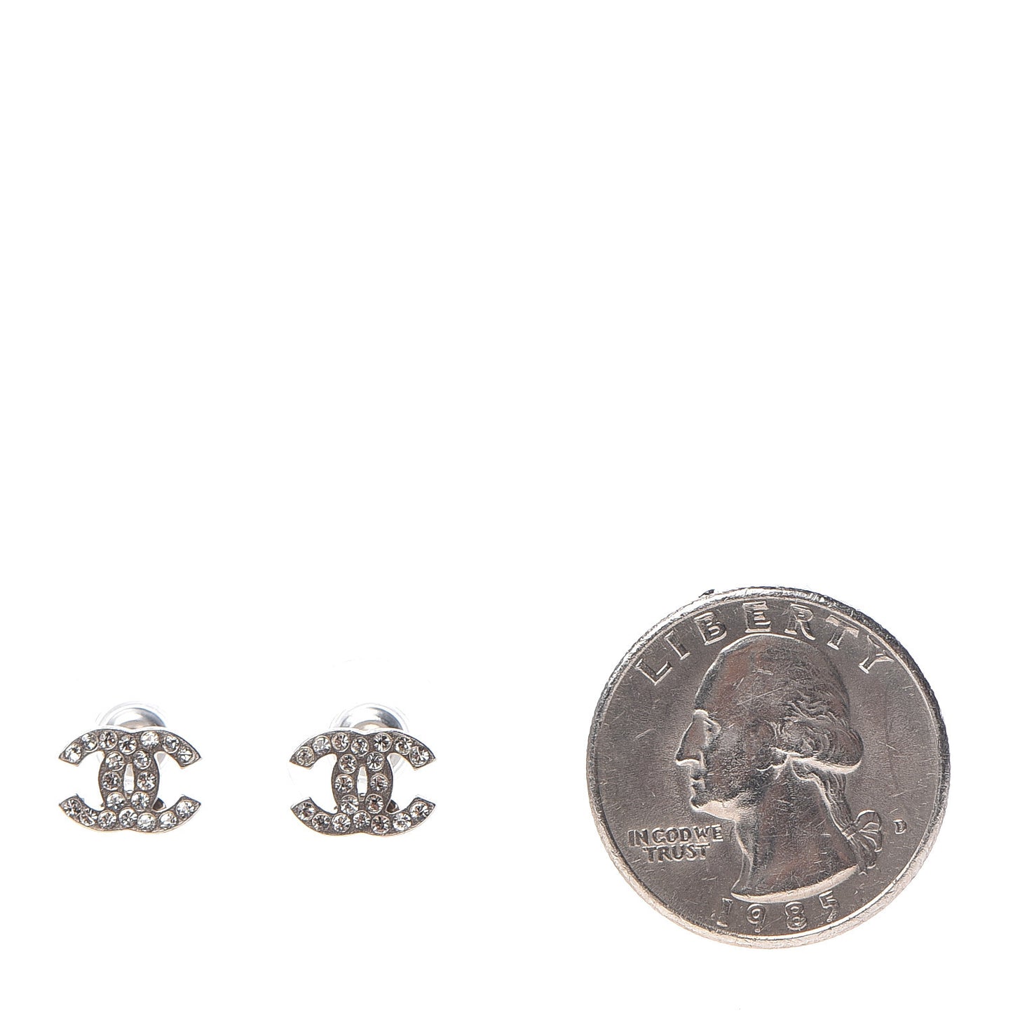 Crystal Mini Timeless CC Earrings Silver