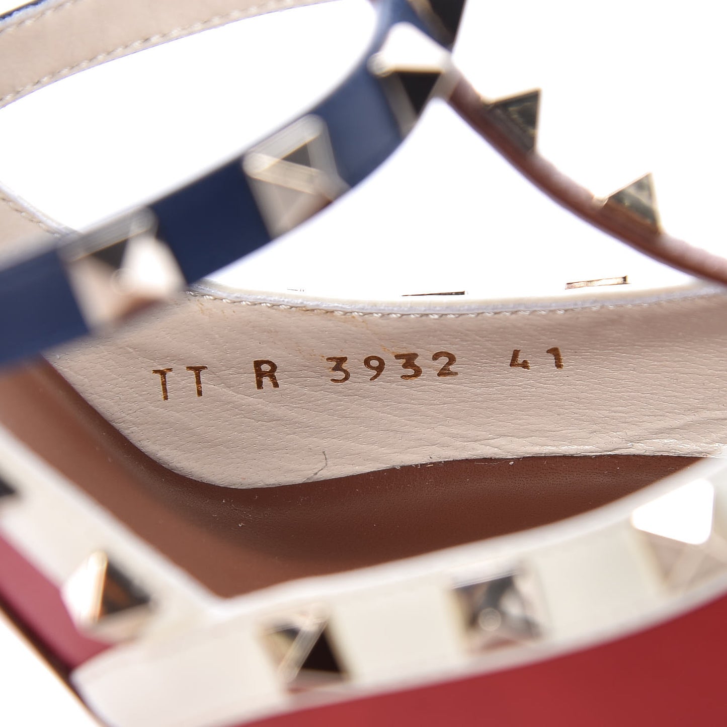 Nappa Rockstud Ankle Strap 100mm Pumps 41 Rosso Valentino Ivory Pure Blue